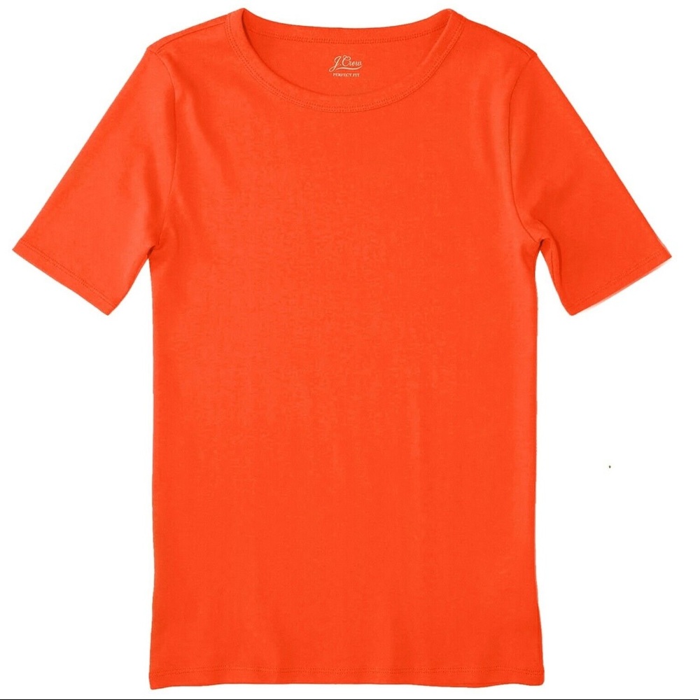 J. Crew Perfect Fit 100% Cotton Orange Tee